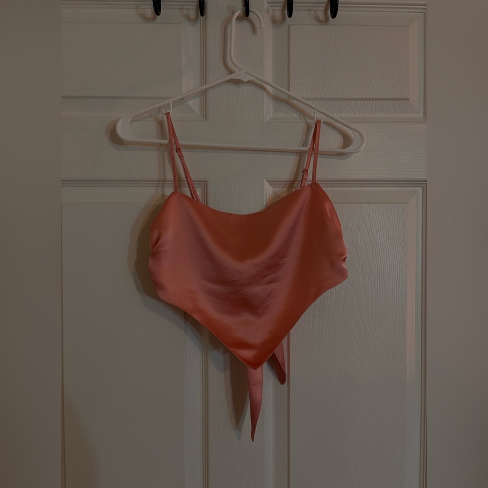 Fashion Nova - pink satin crop top